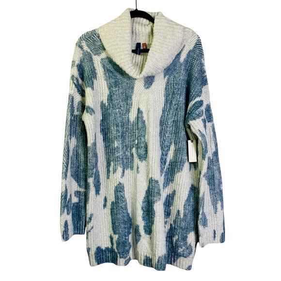 PILCRO ANTHROPOLOGIE SPOTTED‎ TURTLE COWL NECK OVERSIZED KNIT RIBBED NWT - Picture 2 of 14